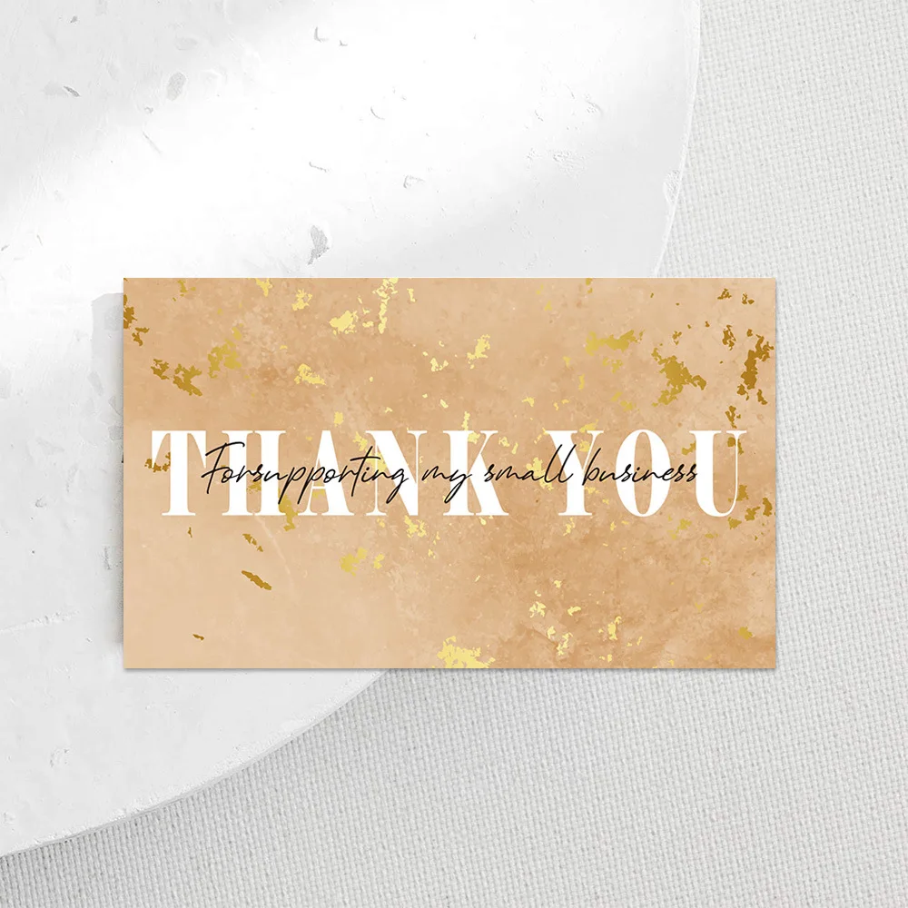 30pcs/pack Marbling Thank You Card For Supporting Business Package Decoration 