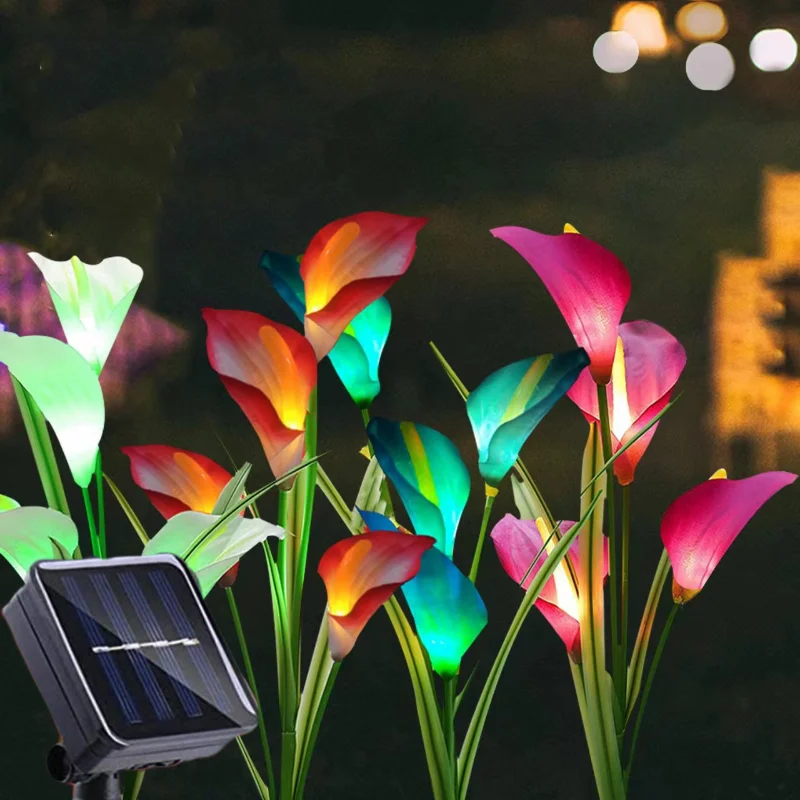 

Solar Garden Lights Led Light Outdoor Multi-Color Changing Lily Solar Flower Lights for Patio Yard Garden Christmas Decoration