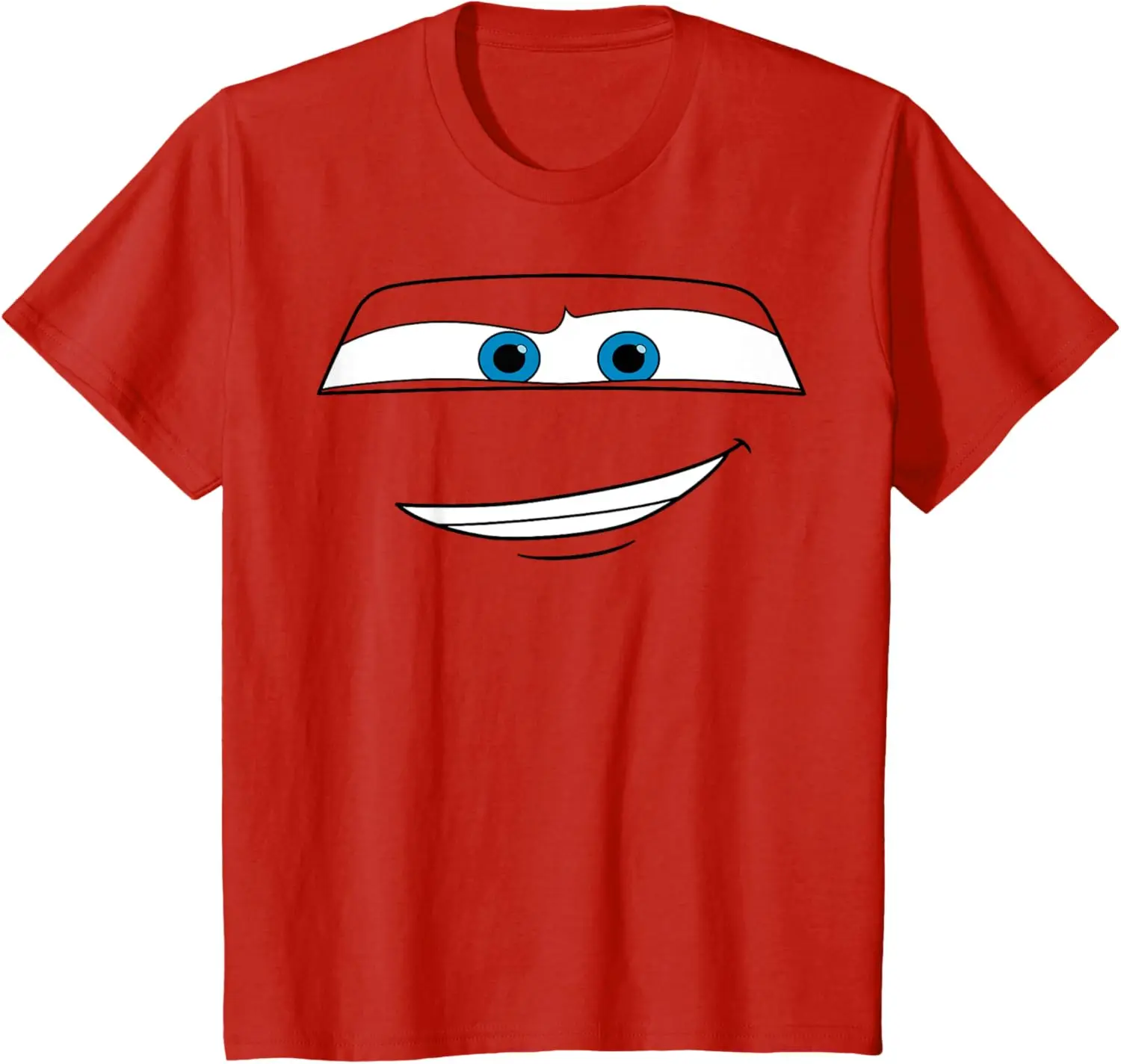 Pixar Cars Lightning McQueen Big Face Short Sleeve T-Shirt