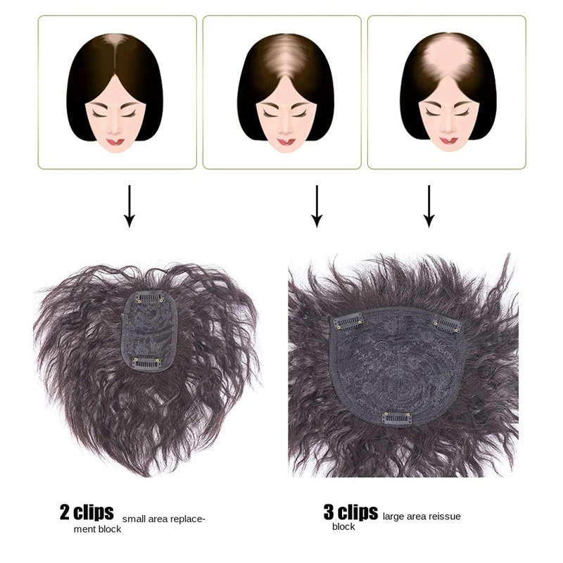 مقطع أسود طبيعي في شعر بشري ممتاز ، وصلة شعر للنساء في منتصف العمر ، إعادة إصدار زيادة الحجم ، قطعة