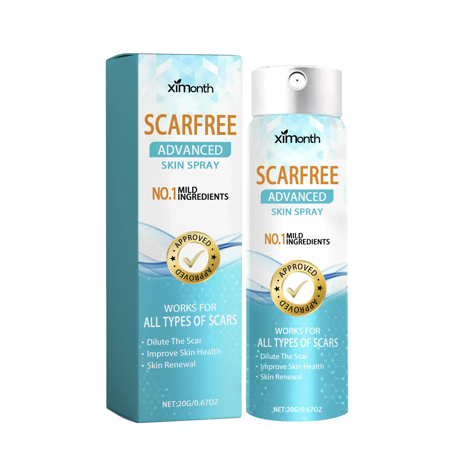 

Ximonth Scarfree Advanced Skin Spray Уход за кожей тела Уменьшает послеродовые шрамы и разглаживают кожу 3 шт.