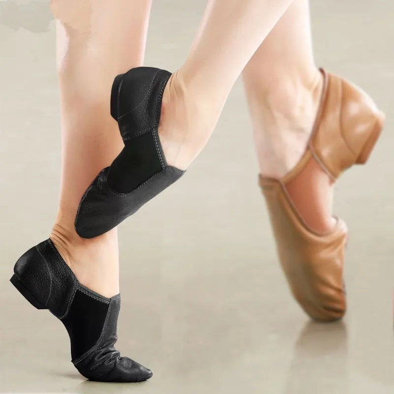 Scarpe da ballo jazz Scarpe da balletto pantofola jazz in vera pelle Scarpe da ginnastica jazz da donna Ginnastica per bambini Slip On Scarpe da ballo jazz