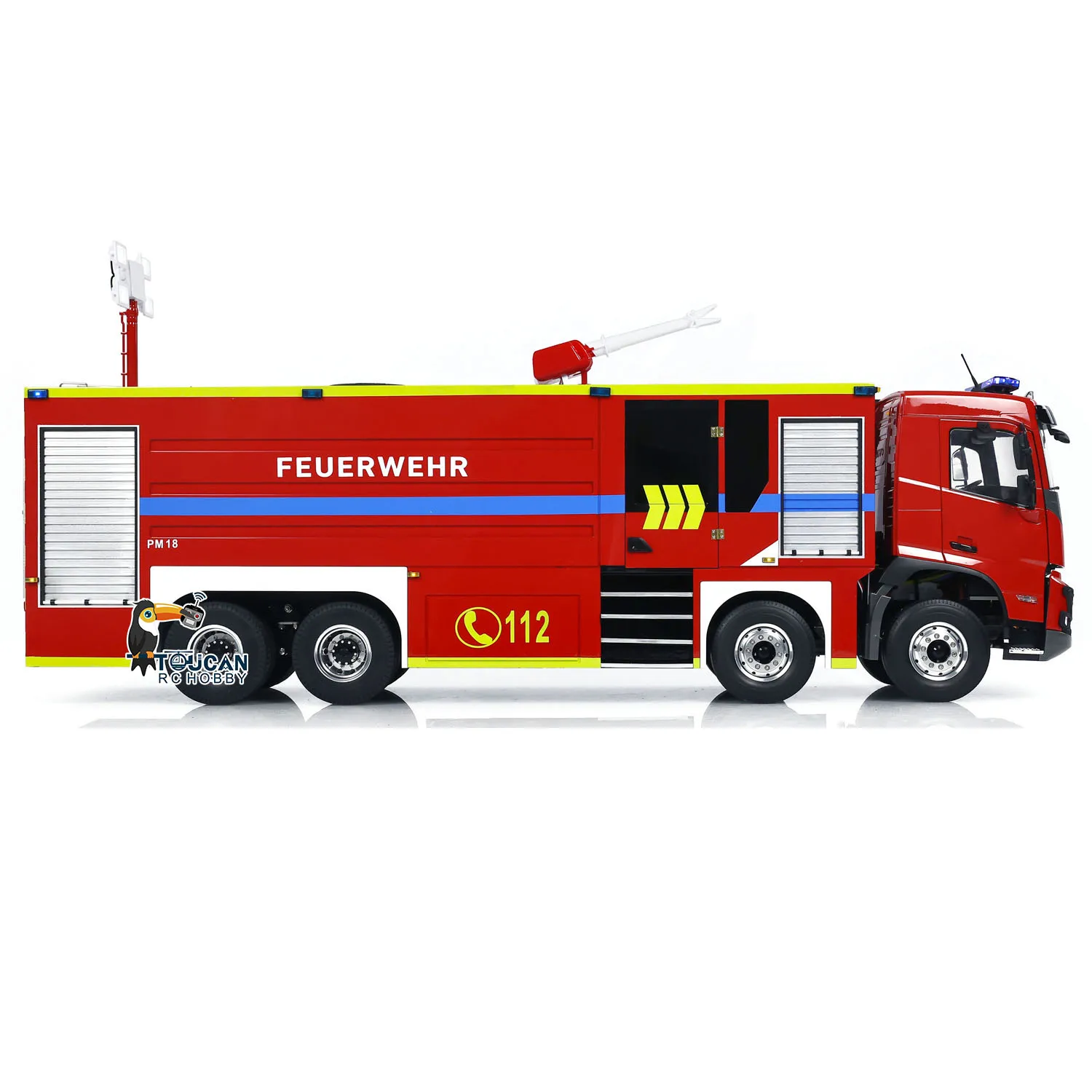 In Stock RTR 1/14 Remote Control Fire Truck Model 8x4 RC Fire Fighting Vehicles Model with Lights Sounds Battery Toy Gift