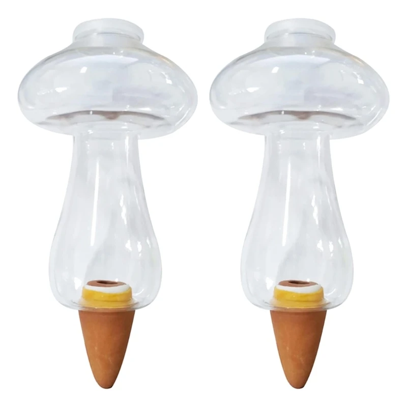 Set of 2 Watering Stakes Mushroom Waterers for Indoor Plant Auto Planter