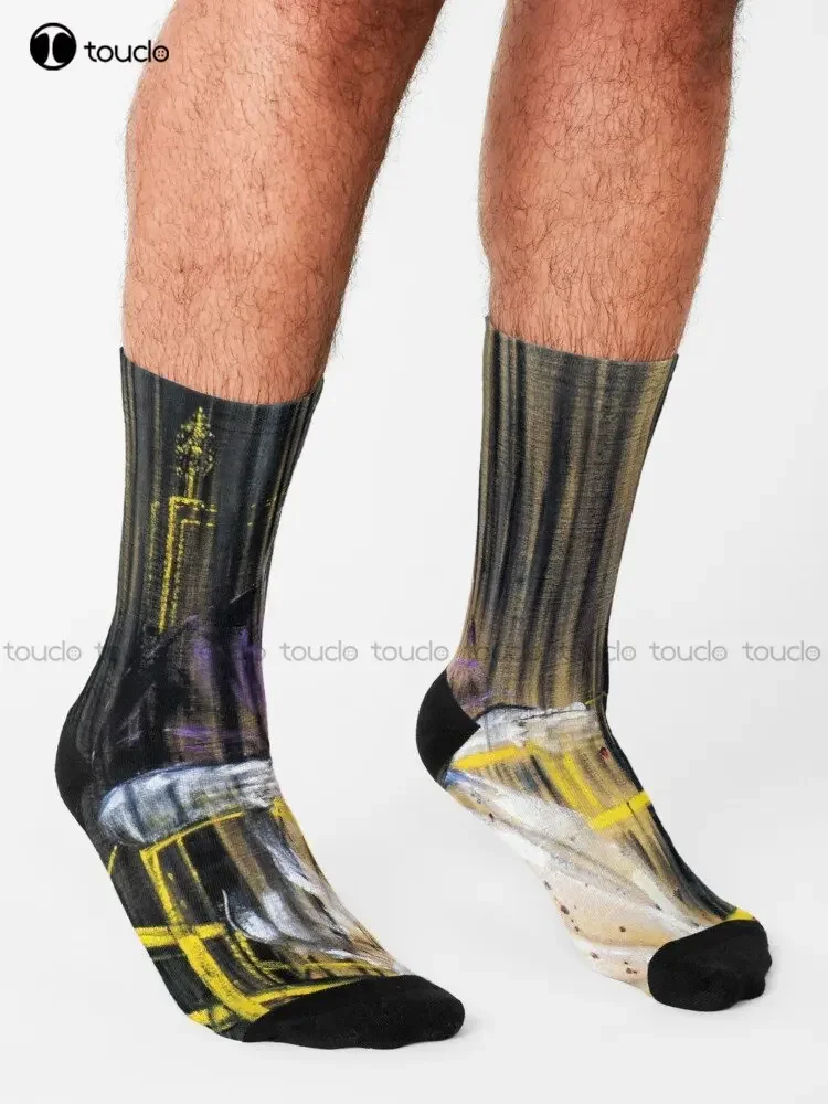 فرانسيس بيكون | صراخ البابا (المطر الأسود) | الجوارب الجوارب الصفراء الأزياء الإبداعية الترفيه مضحك الفن مجردة النفط اللوحة الجوارب #3