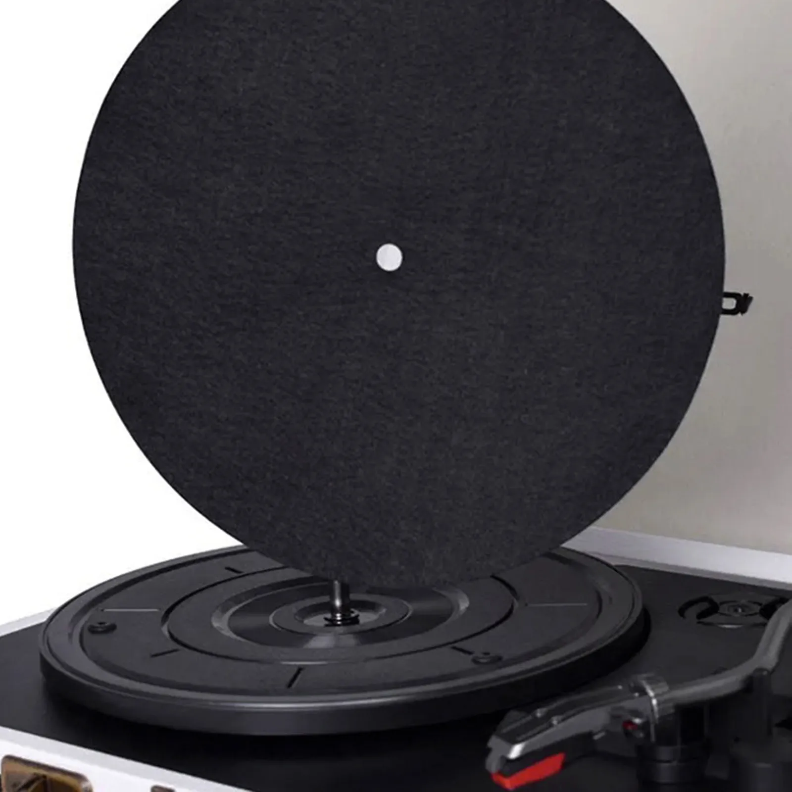 2Pcs Record Player Mat Vinyl Protective Pads Non Slip Turntable Mats Reduce Vibration Disc Protective Platter Mat for Home and
