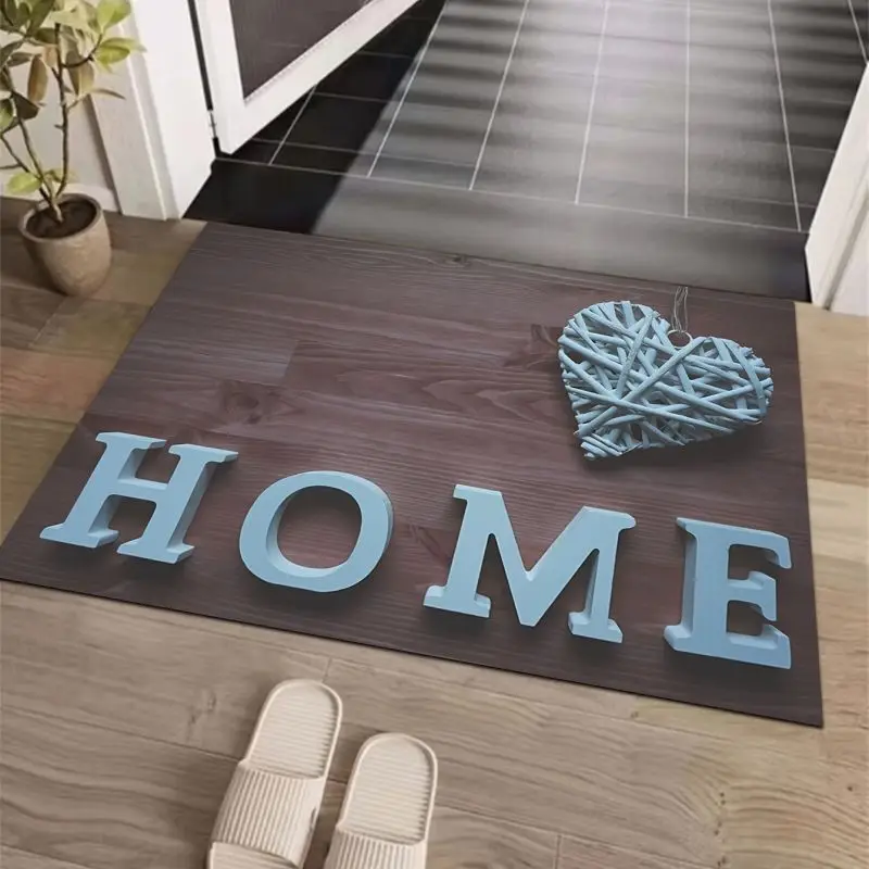 Home Entrance Door Mat Welcome Floor Decor Washable Carpet Non-slip Easy To Clean Area Wrinkle-Resistant Rug Suitable for House