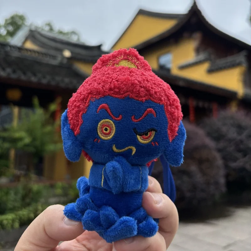 Buddha Plush Doll Integrating Traditional Culture Creative Pendant Slightly Fierce And Pretty Adorable Keychain For Car Bags