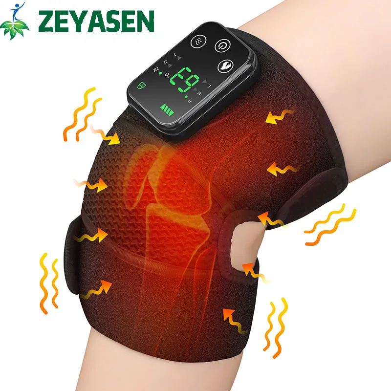 

Electric Heating Vibration Therapy Knee Elbow Leg Arthritis Massage Physiotherapy Joint Pain Relief Warm Wrap Knee Pad Massager