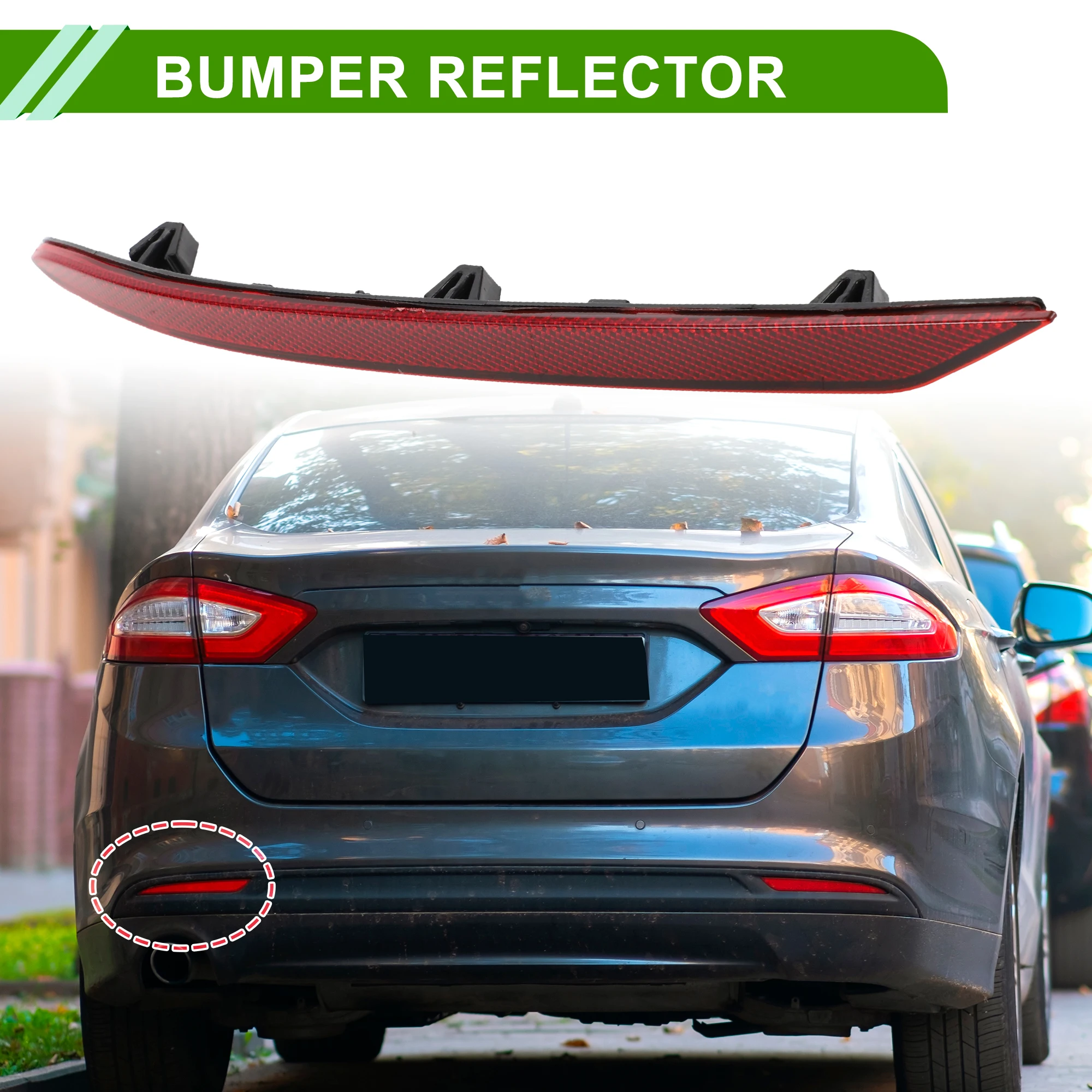 UXCELL Bumper Reflector for Ford Fusion 2019 2020 Durable Red Rear Left Right Bumper Reflector Side Marker
