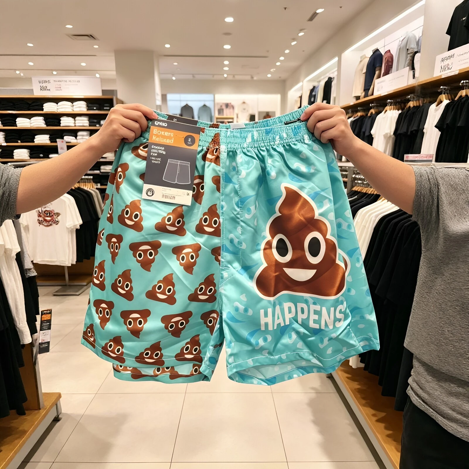Poop Funny Party 3D Print Sport Men Women Shorts Outdoor Street Casual Fashion Run Fitness Vacation Beach Couple Summer Pants