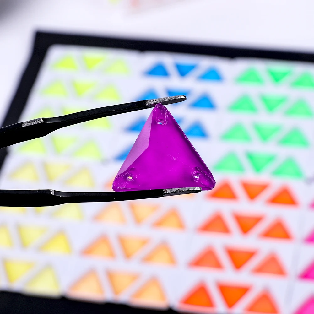 Vc Neon fluor zieren des Dreieck auf Strass Dreieck nähen Diamant Glas Diamant Flatback DIY Zubehör Hochzeit nähen – Detail 5