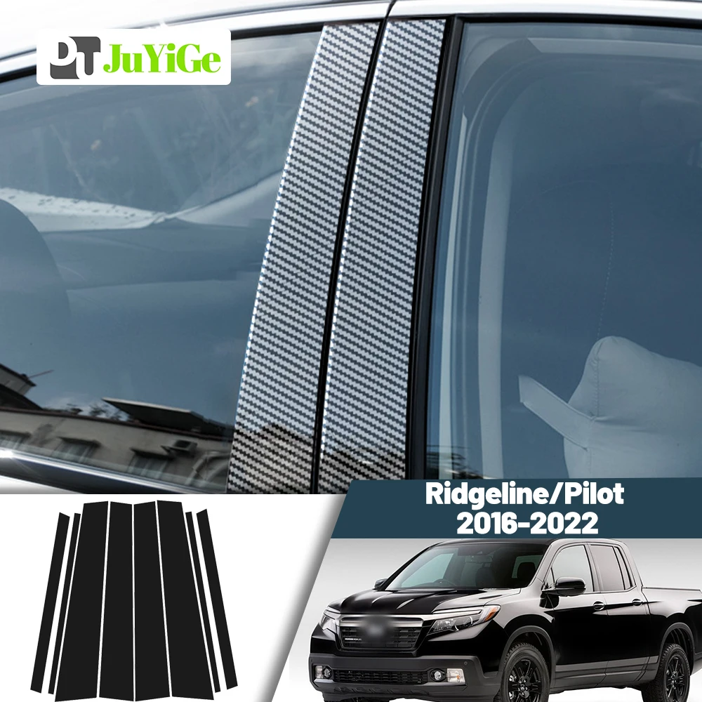 

Glossy Black Carbon Fiber Window Door Deal B C Pillar Post Cover Sticker For Honda Ridgeline Pilot 2016-2022 2017 2018 2019