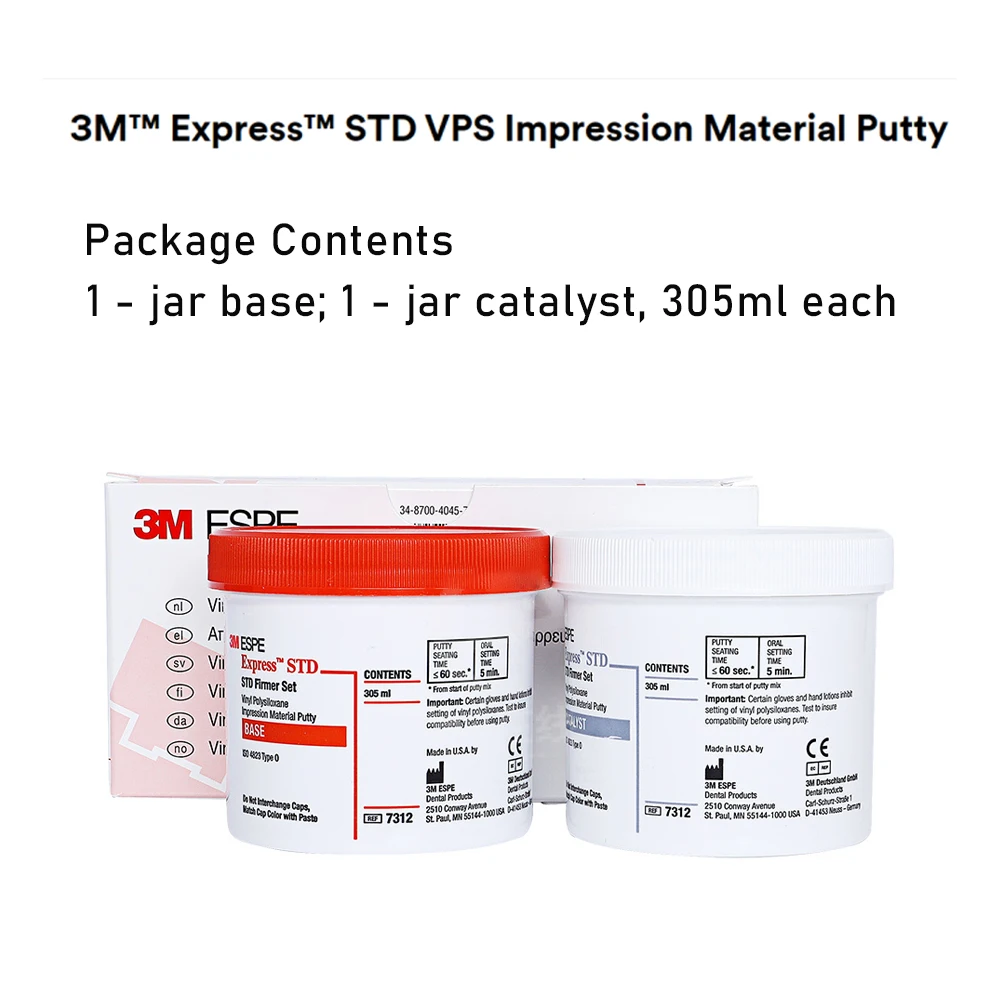 3M Express STD VPS Impression Material Putty 7312 Heavy Light Body Imprint II Garant 9378 Silicone Vinyl Dental Supplies Product