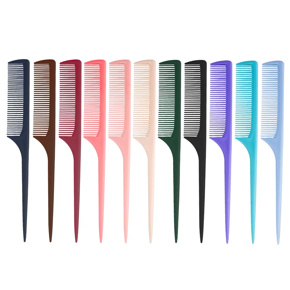

Candy Color Pointed Tail Comb Carbon Fiber Hairdressing Styling Comb Anti Static Heat Resistant Tail Comb with Thin Long Handle