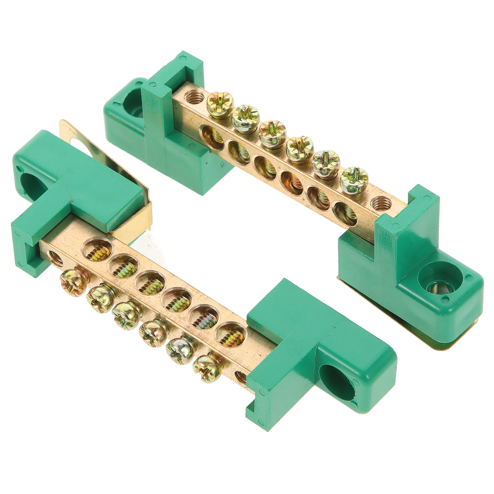 2 Pcs Terminal Block Travel Terminals Plug Copper Wire Ground Bar Kit with Positions