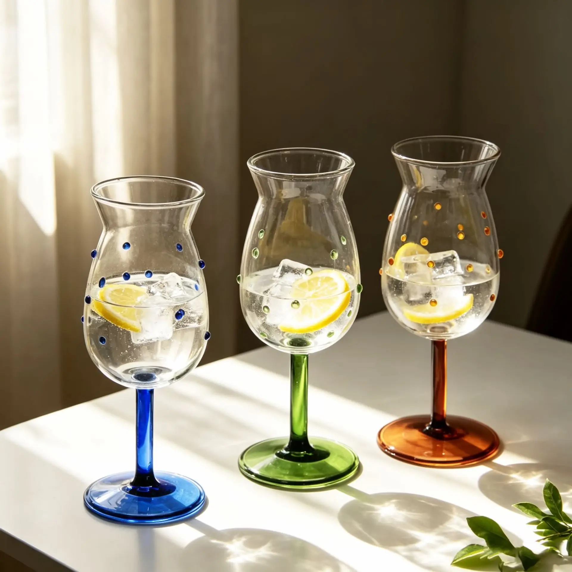 INS‑Style Colorful Candy‑Dot Hand‑Embellished Stemmed Glass Cup, Heat‑Resistant Wine Glass for Red Wine, Cocktail & Champagne