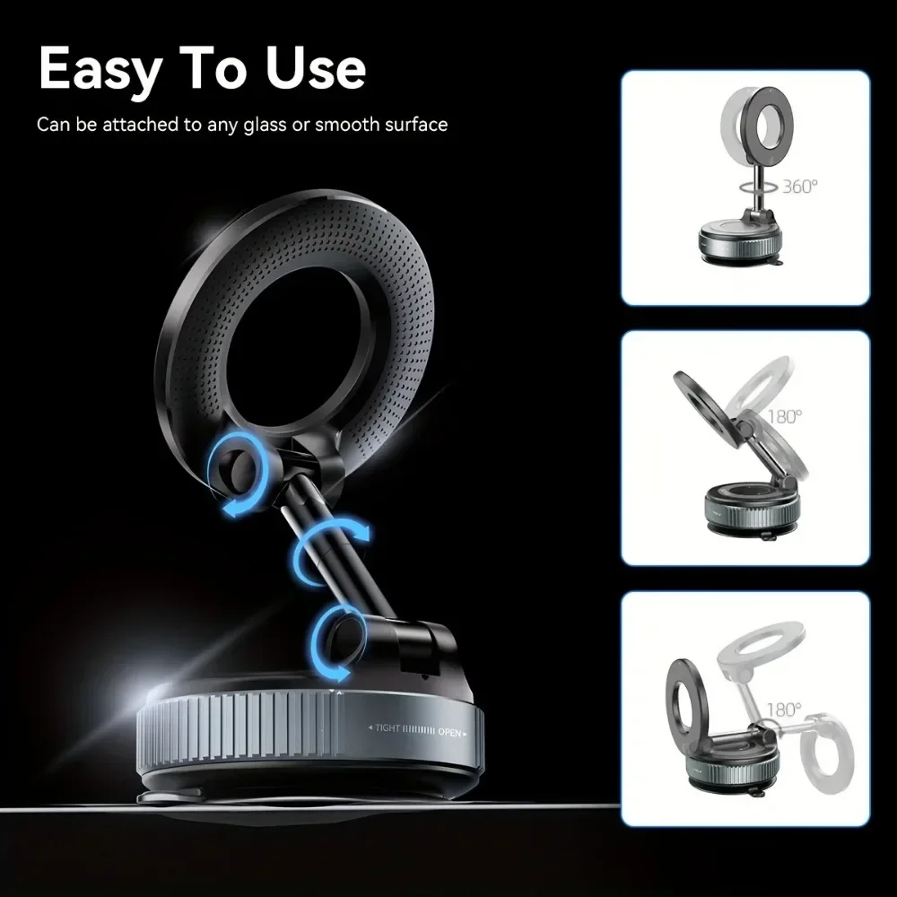 Upgraded Magnetic Phone Holder, Unpowered Version 360° Rotatable Adjustable Car Holder, No Noise for IPhone & Android