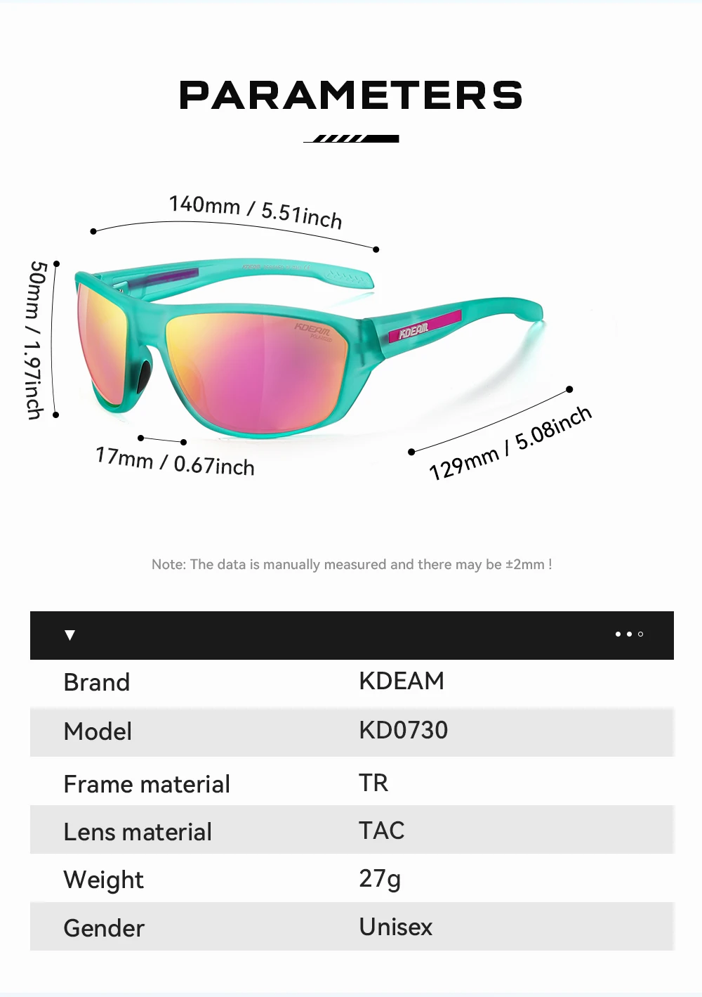 KDEAM Ganz schwarze Angelsonnenbrille, polarisierte Performance-Sport-Sonnenbrille für Herren, TR90 mit Totenkopf-Etui, Kategorie 3 – Detail 11