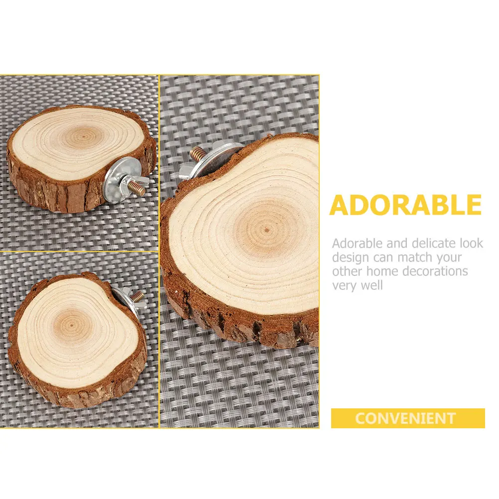 

2 Pcs Wooden Hamster Platform Durable Bird Habitat Parrot St Toy Cage Accessories Decorative Play Area