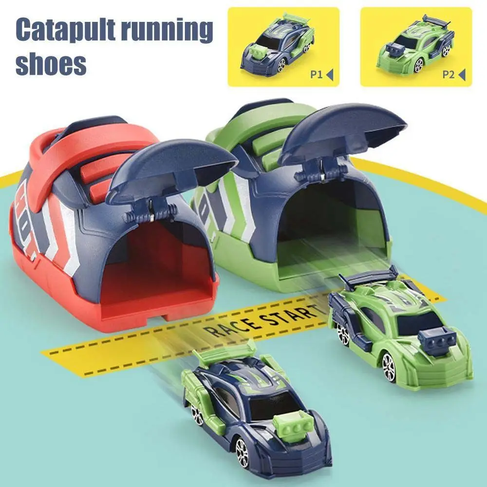 Gift Children Athletic Boy Cartoon Running Shoes Super Racing Car Catapult Car Toys Inertia Vehicle Toy Car Set