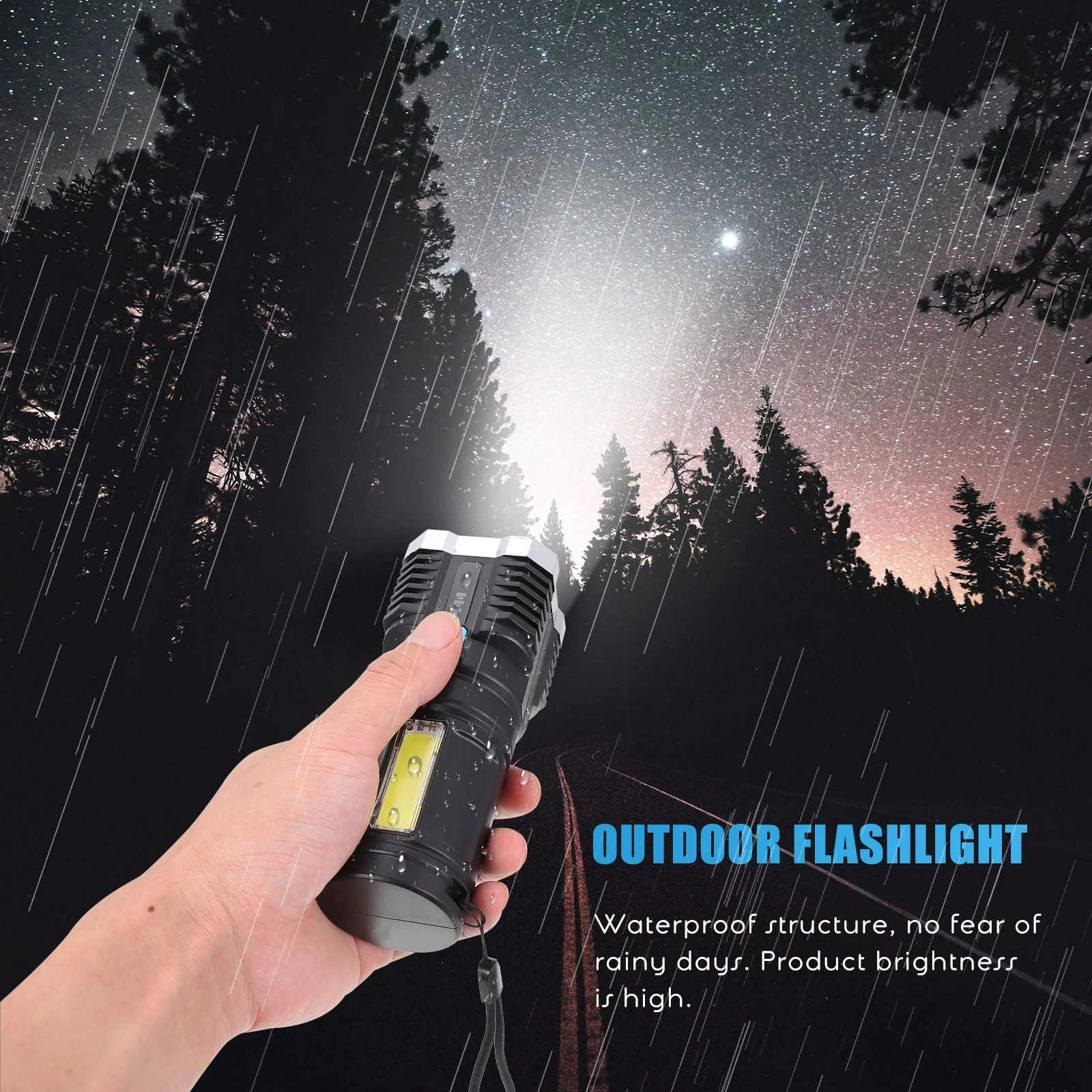 

Durable Rechargeable Flashlight Multifunctional Outdoor LED Portable High Brightness Waterproof for Camping Hiking