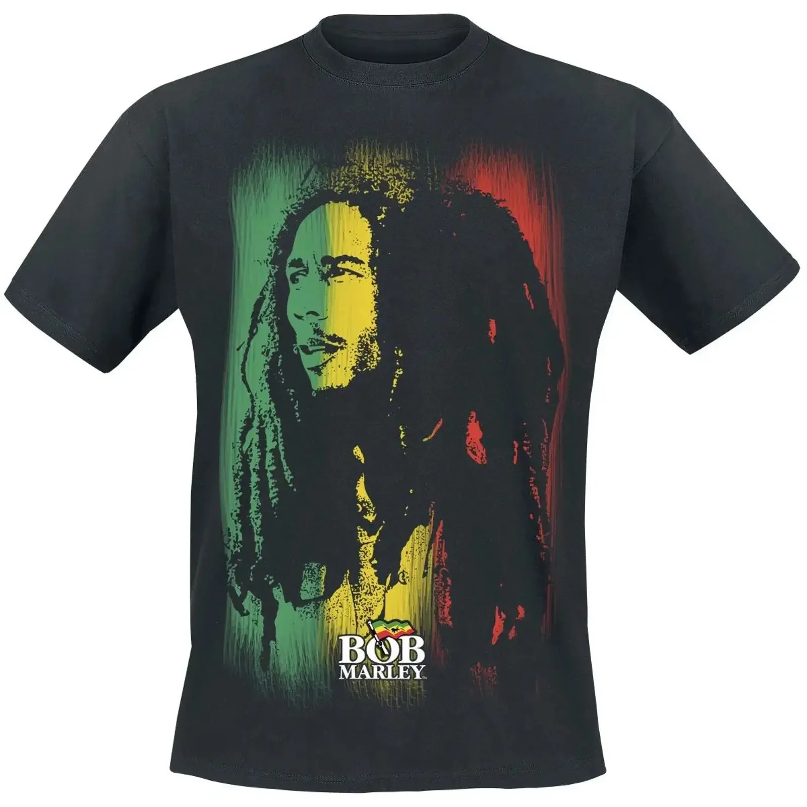 Bob Marley T Shirt Herren Stare Paint Stripe schwarz Band Merch Bands vintage Washed Versatile fashion Top For Everyday Wear