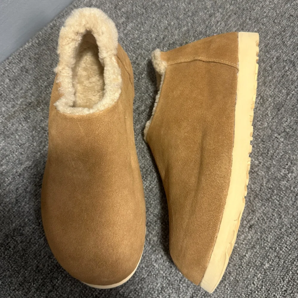 أحذية شتوية من صوف البقر غير اللامع للرجال، مبطنة بالصوف للدفء ومع زيادة الارتفاع المدمج من الأحذية القطنية الشتوية #2