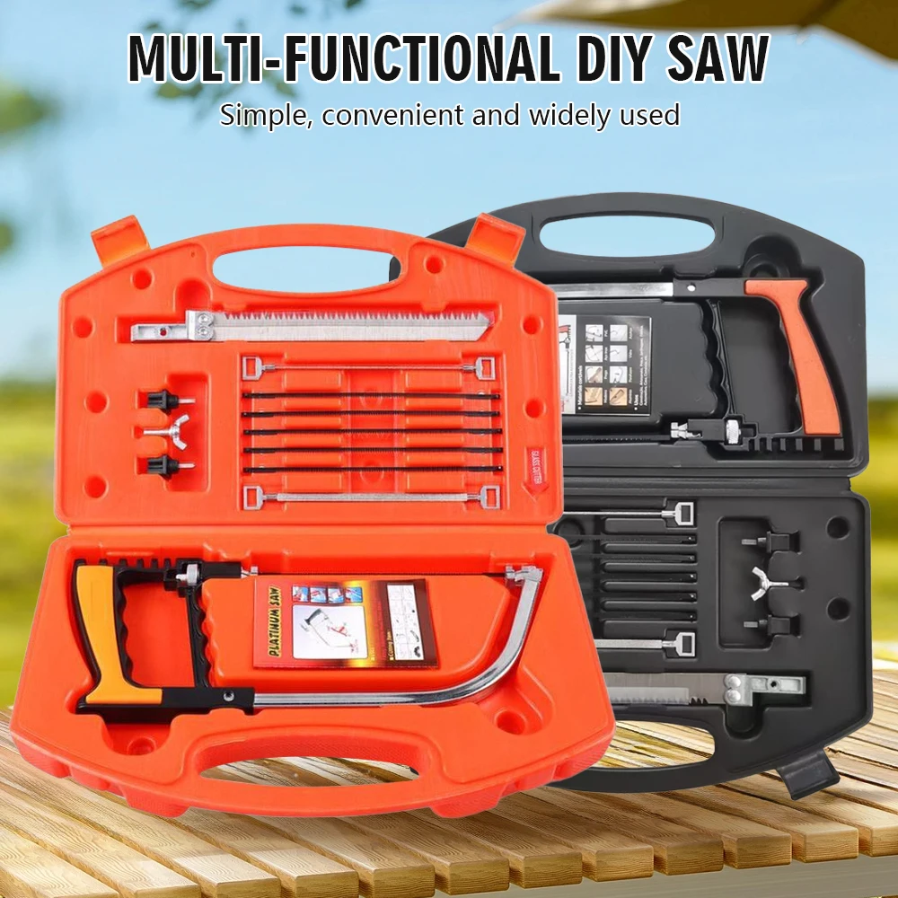 

New 12 In 1 Saw Multi Purpose Hand Steel Saw For Metal Wood Glass DIY Kit With Blades Woodworking Metalworking Hobby Tool
