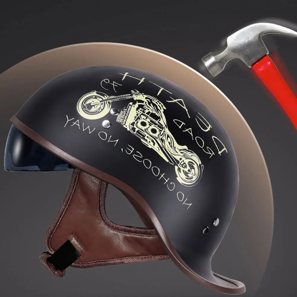 Yeni motosiklet Retro kask DOT sertifikası yarım kask kask Moto motosiklet aksesuarları Moto kask motokros dört mevsim