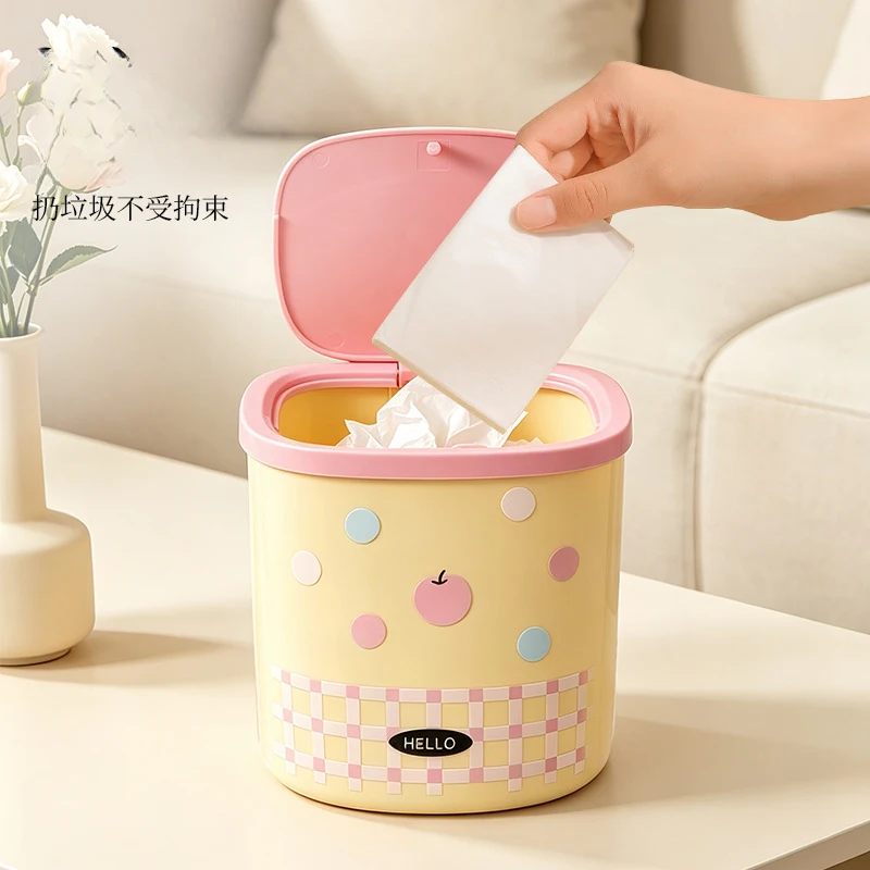 Pop Up Desktop Trash Can Mini Storage Box, Office Desktop Paper Basket, Miscellaneous Bin, Makeup Table, Garbage Storage Box