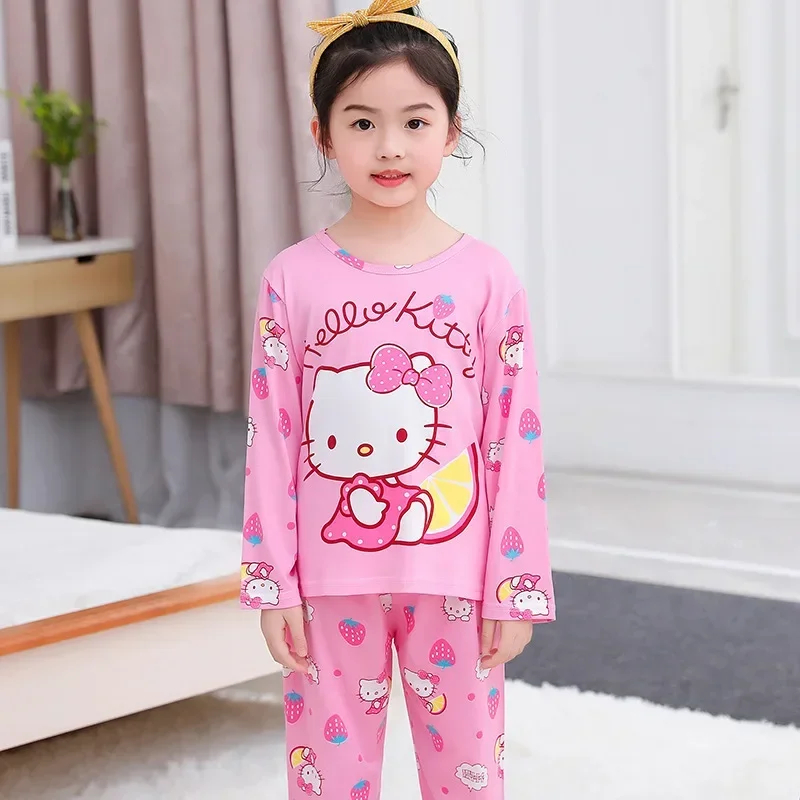 Conjuntos de pijamas de Anime para niños, ropa de casa informal de manga larga para niños y niñas, ropa de dormir cómoda y suave para otoño e invierno