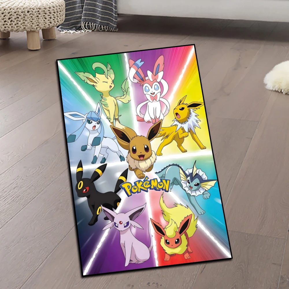 

Ковер с изображением покемона, мягкий пушистый нескользящий напольный коврик, декор детской комнаты Пикачу, подарок Sylveon Charizard для фанатов аниме, быстрая доставка