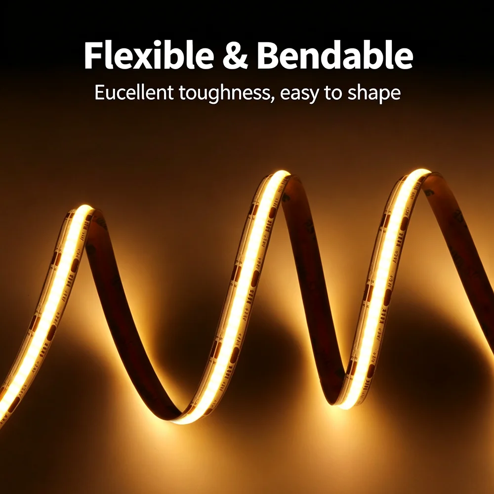 10m 24V CCT COB LED Strip 2700K To 6500K Ra90 8mm 10mm Width 608leds High Density Flexible Dimmable FCOB LED Tape Decor