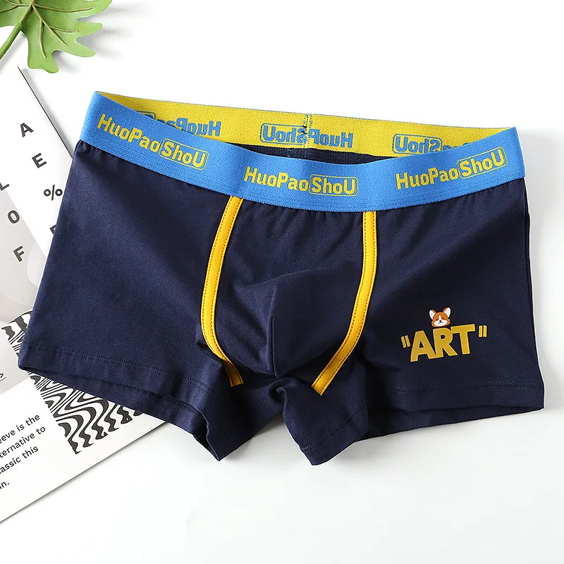 Men\'s Bulge Pouch Panties Cotton Skin Friendly Boxers Letter Cartoon Animal Printed Fashion Shorts Casual Breathable Home Shorts