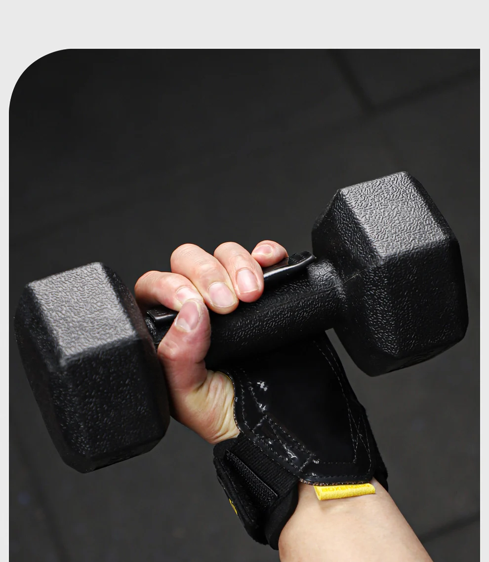 Bankdrücken, Gewichtheben, Handgelenkhaken, Riemen, Gummi-Kreuzheben-Handschuhe und Griffpolster für Fitness, Fitnessstudio, Training, Hantel-Pull-Ups – Detail 7