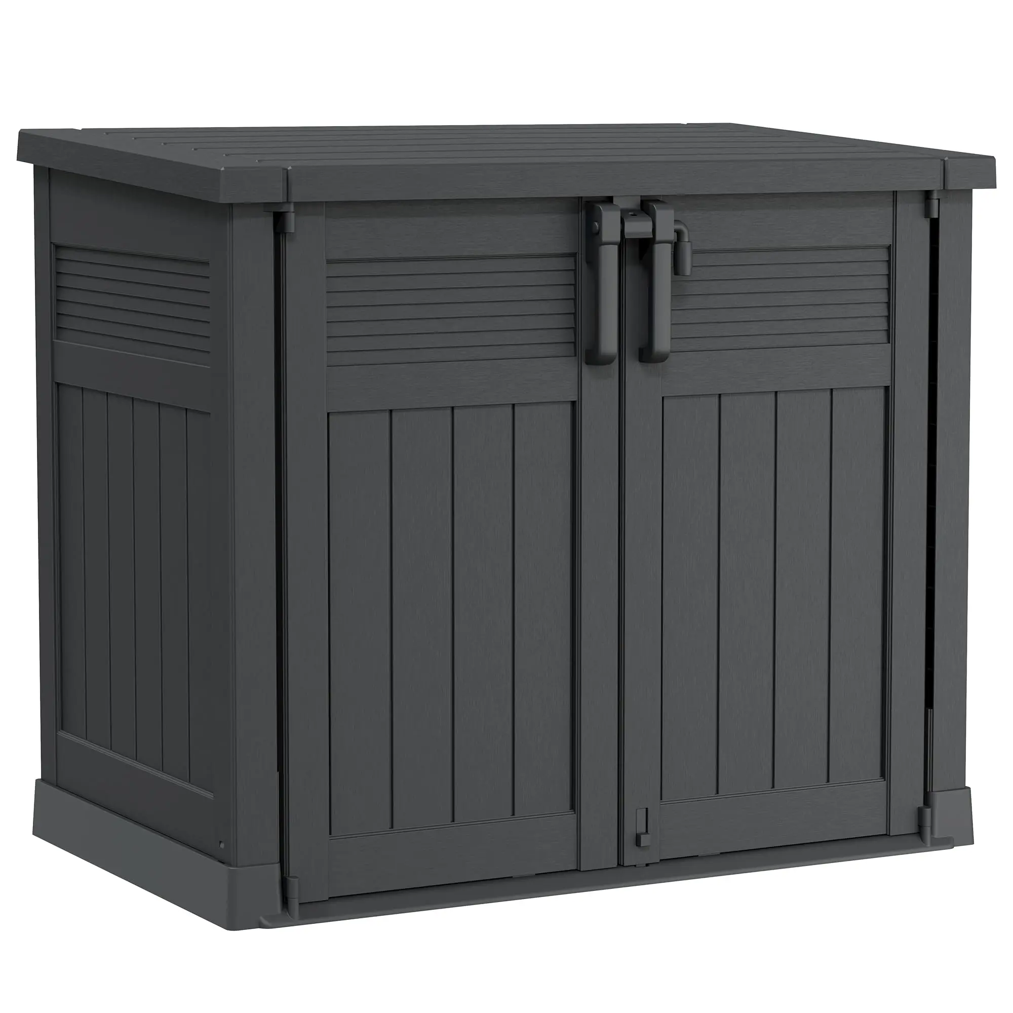 Large Outdoor Storage Cabinet 51 Cu Ft with Lockable, Outdoor Storage Shed with Pneumatic Hydraulic Lid-Easy to