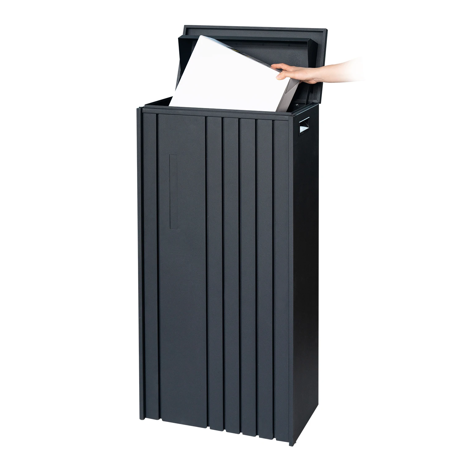 Modern Smart Black Parcel Delivery Box With Combination Lock Outdoor Parcel Mail Box Parcel Drop Box for Package