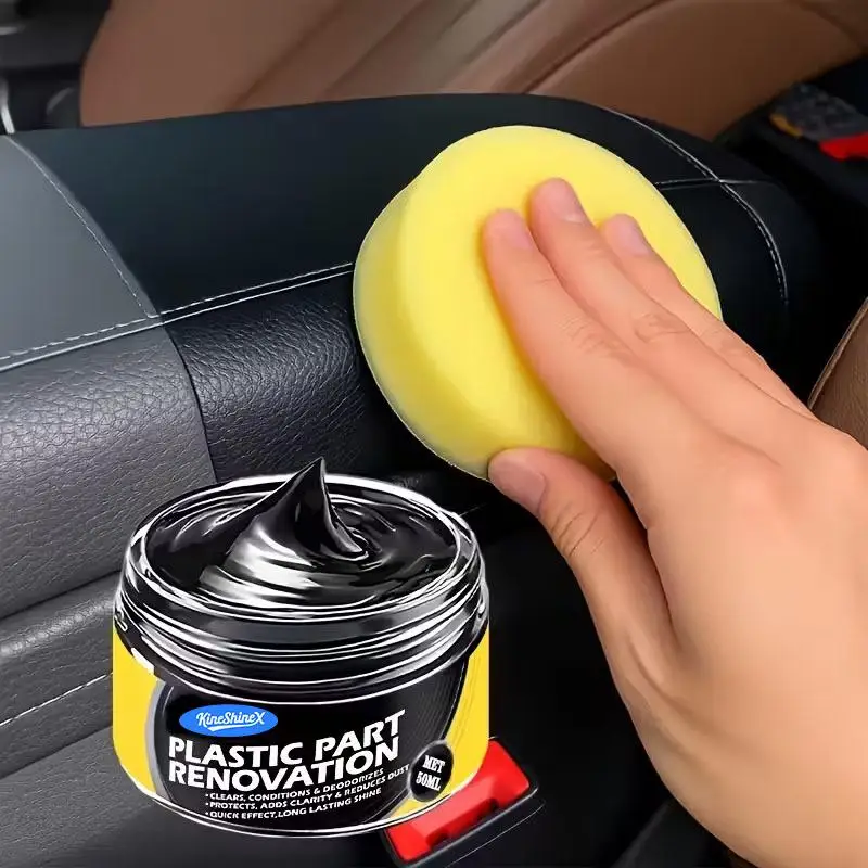 50ML Car Plastic Restorer Tire & Leather Renovation Cream Car Scratch Repair Tire Shine Restoration Interior & Dashboard Repair