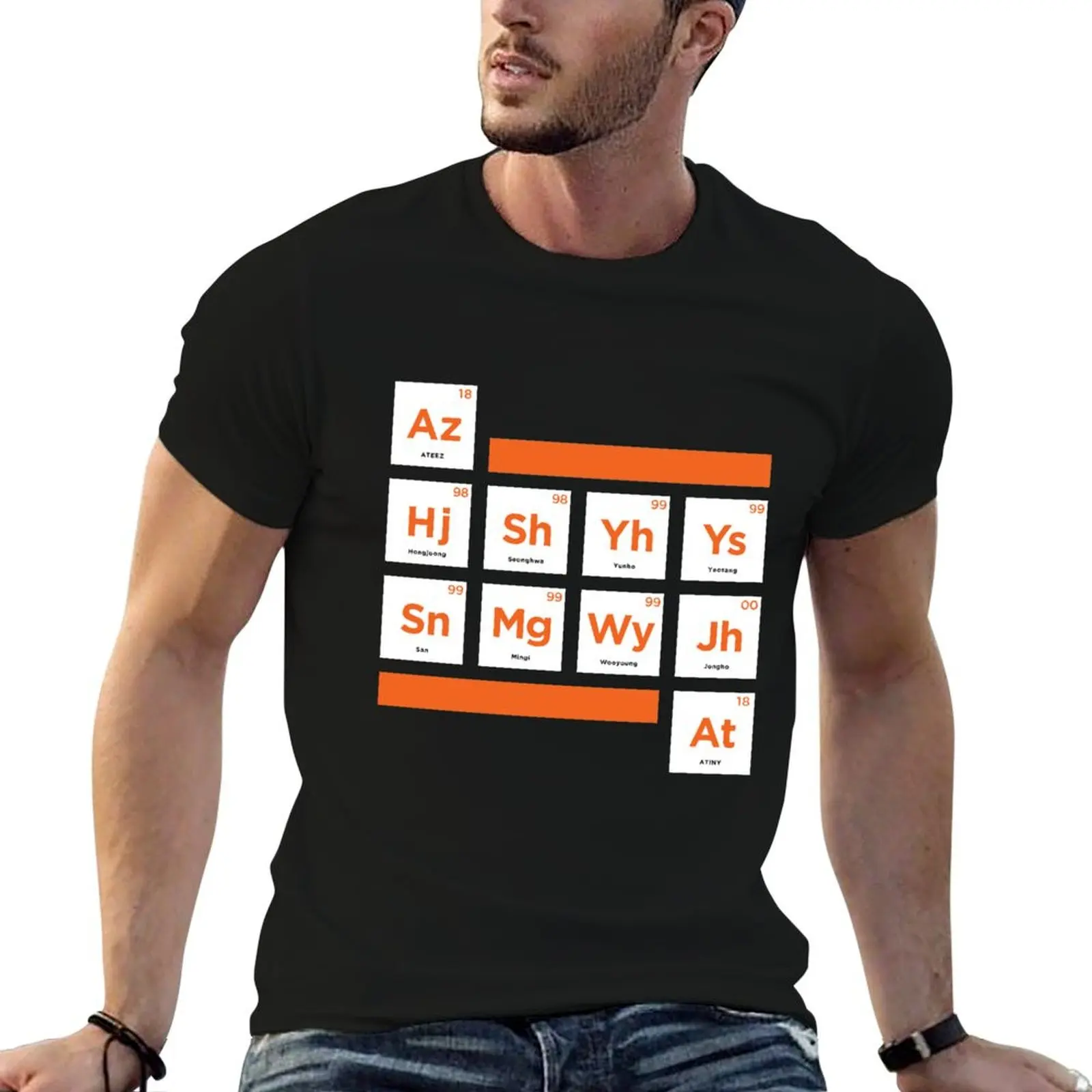ATEEZ - Periodic Table T-Shirt Large Size Loose Casual Tee