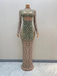 Festival Shiny colored rhinestones Party Dress Birthday Luxury Costume Fancy Brilliant Dancer Wedding Dress Impressive Dress