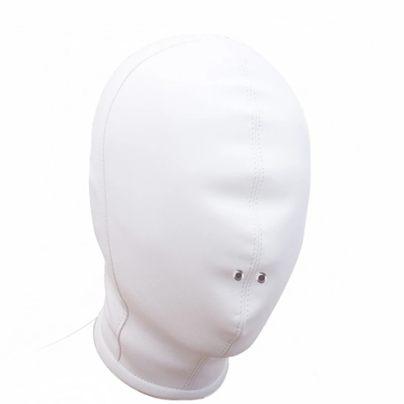 Maschera in pelle unisex a pieno facciale per uomo donna Giochi di società Copricapo Cosplay Accessori sexy Maschera divertente per Halloween con cerniera