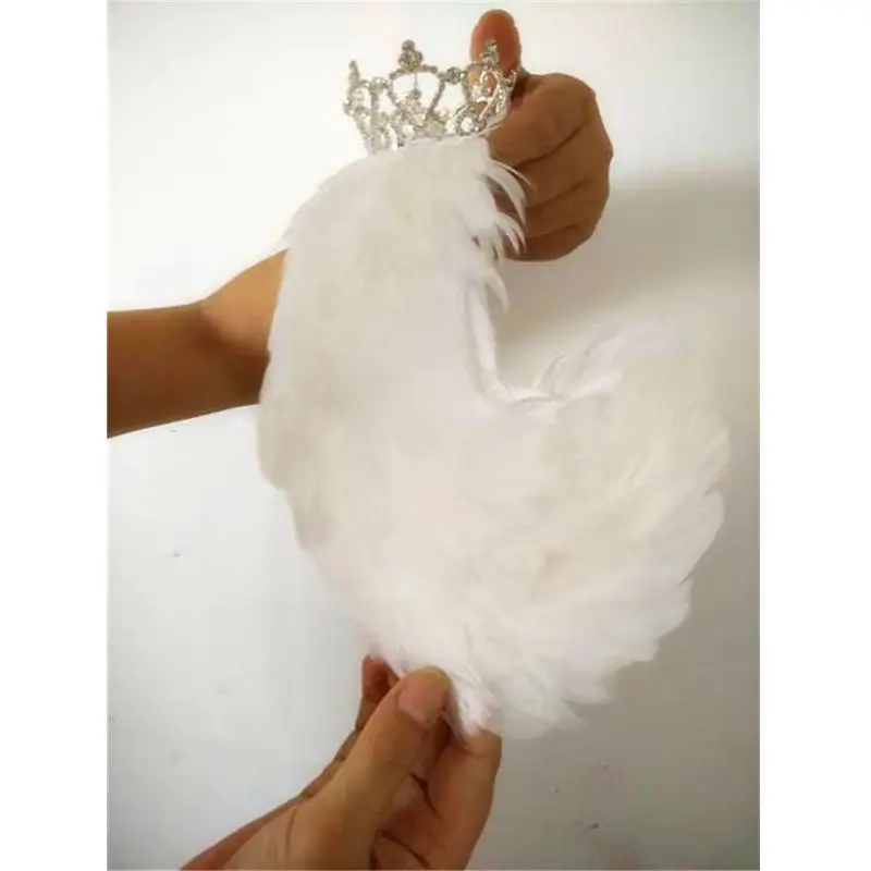 Hand Made Swan Lake Ballet White Feather Headwear With Crown Solo Dance,Prince White Bird Crown Ornament Retail Wholesale