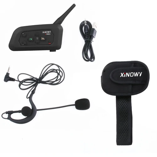 Imagen 2 del producto XiNOWy 3 uds V4C árbitro de fútbol intercomunicador auriculares 3 usuarios 1200M Full Duplex Bluetooth auriculares interfono para conferencias de fútbol