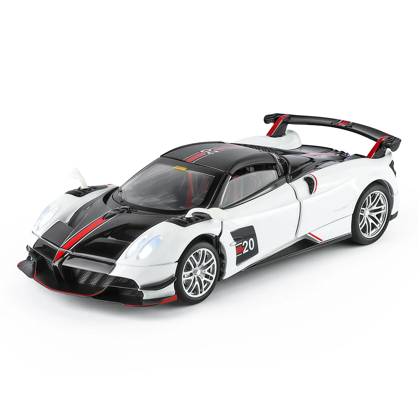 Modèle de voiture en alliage de supercar Huayra BC 1:32, avec son et lumière rétractable, Collection de cadeaux pour enfants, modèle de jouet moulé sous pression