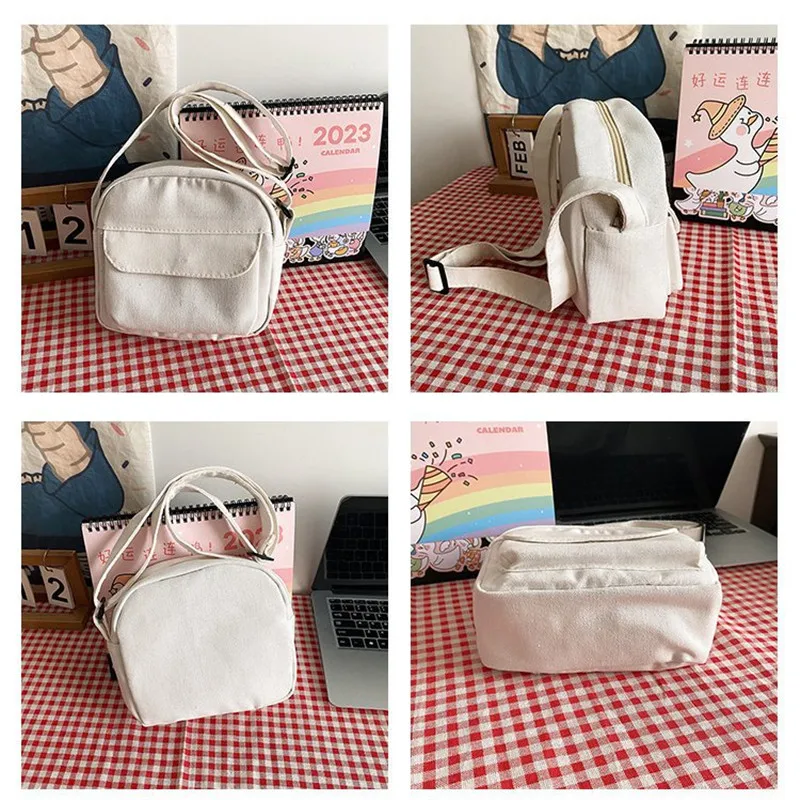 Fashion Small Canvas Crossbody Bags for Women 2023 Mini Shoulder Phone Purse Girl Student Cotton Cloth Mini Female Handbags Flap