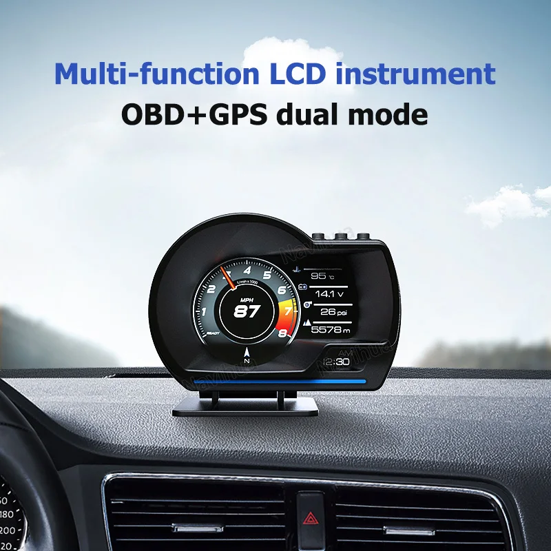 For A500 360 HUD GPS Smart Head Display 1920x720 Speed Monitoring 9-Interface for X4 Brake Test Scanner