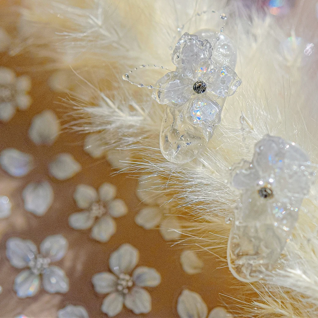 

Dreamy Jelly Lily Flower Petal Blossom Blue Pink Yellow White Red Colorful Delicate Nail Art Stickers Charm Manicure Tool Decals