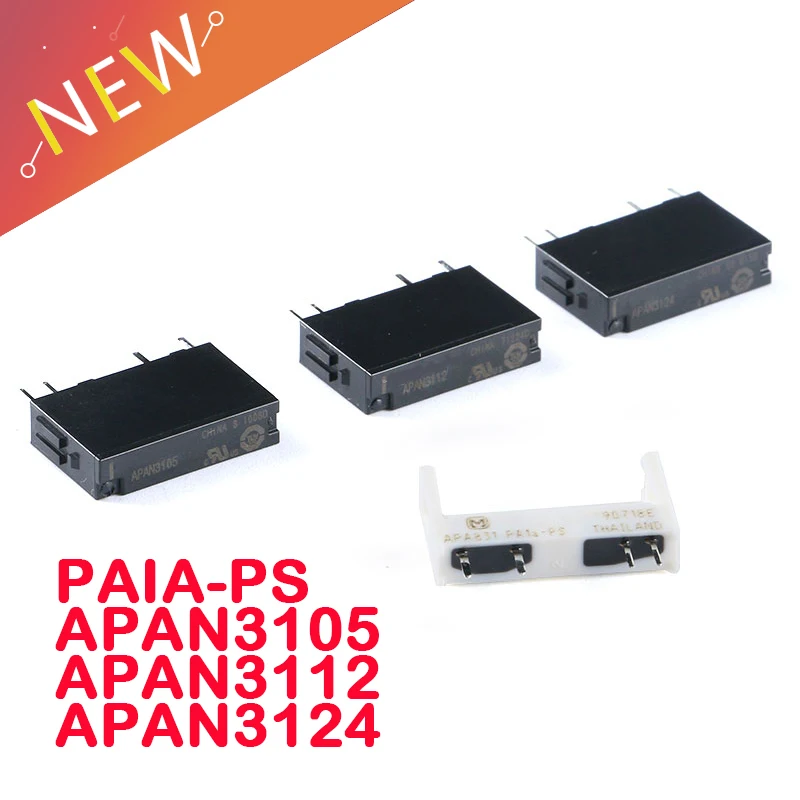 2pcs/lot Relay APAN3105 APAN3112 APAN3124 4Pins SPST-NO DC 5V 12V 24V a set of Normally Open Relays PA1A-PS Rele Socket Relais