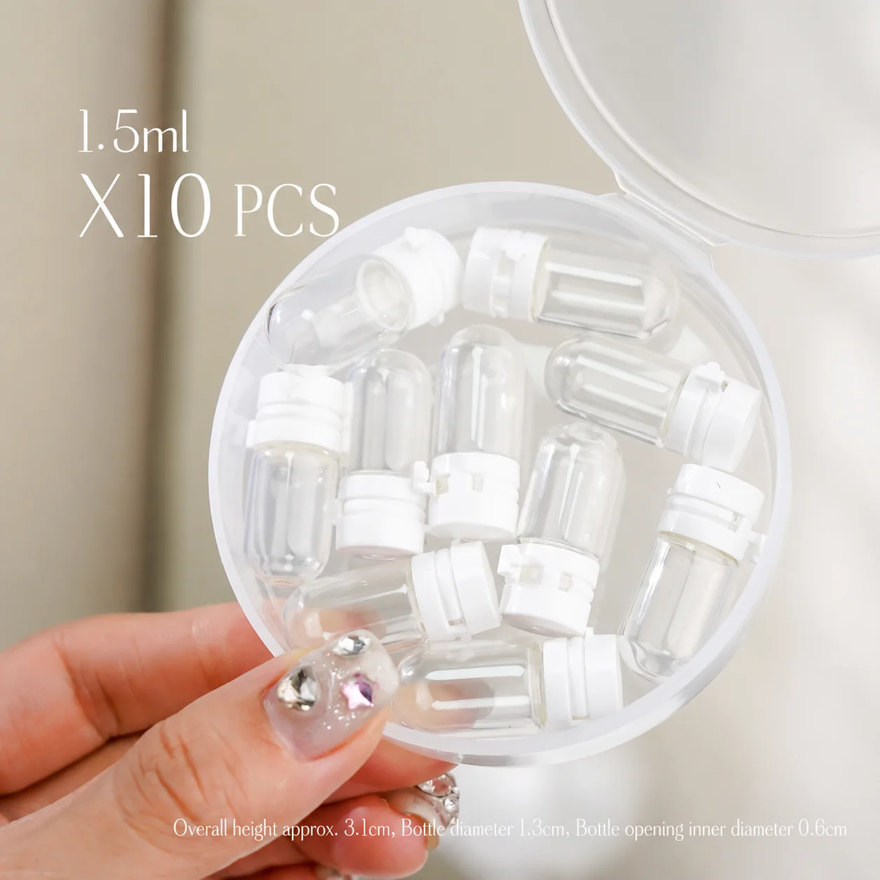 Makeup Remover Bottle Threaded Travel Cosmetic Bottle Mini Glass Refillable Bottle Clear For Sample Storage Carry-On Luggage